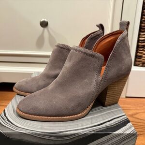 Jeffrey Campbell Rosalee Taupe/Grey Suede Ankle Booties